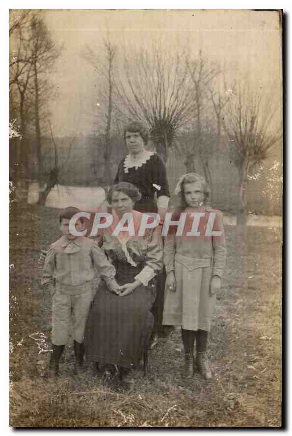 CARTE PHOTO Femme Enfants