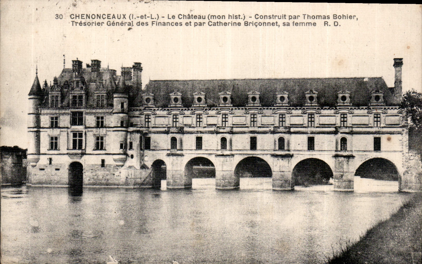 CPA Chenonceaux I et L Le Chateau mon hist Construit par Thomas Bohier Tresorier General des Finance