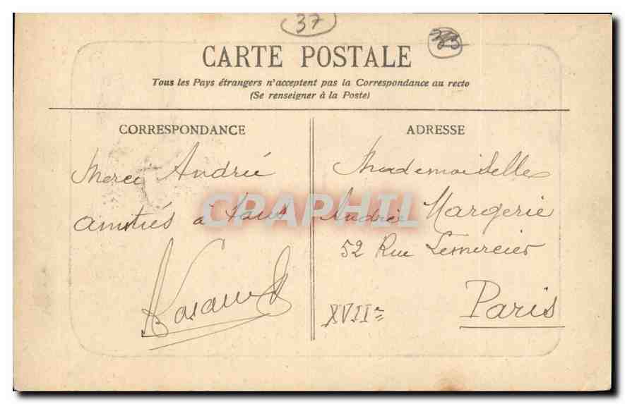 CPA Langeais I et L Le Chateau cote Nord  — Verso