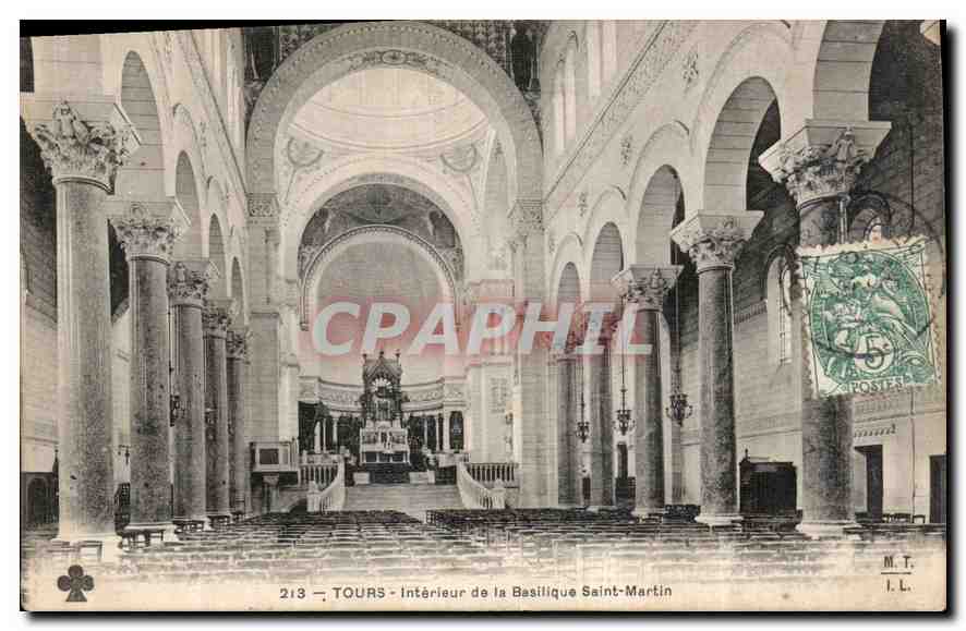 CPA Tours Interieur de la Basilique Saint Martin 