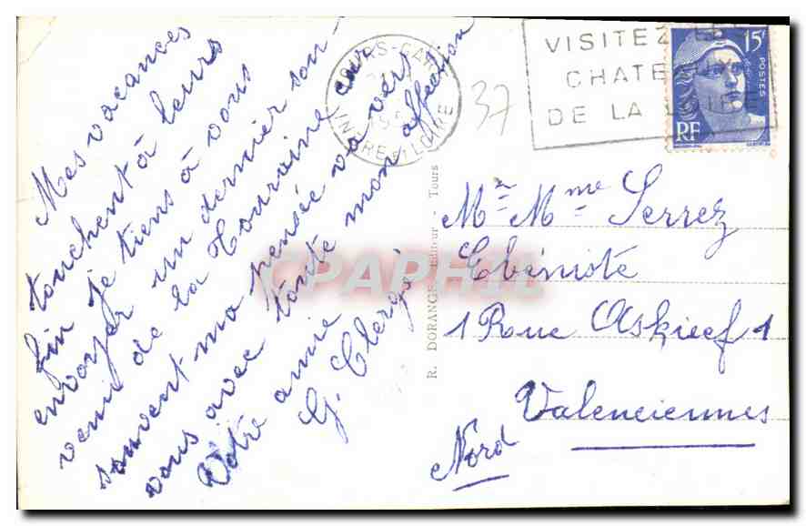 CPA Chenonceaux I et L Le Chateau  — Rückseite