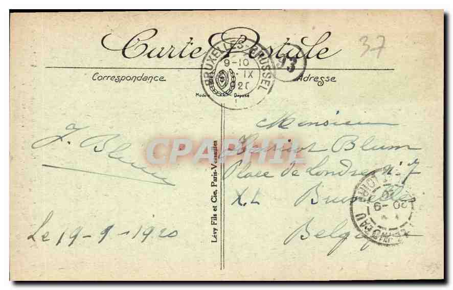 CPA Azay le Rideau Le Chateau Entree du Chateau sur L'Indre  — Verso