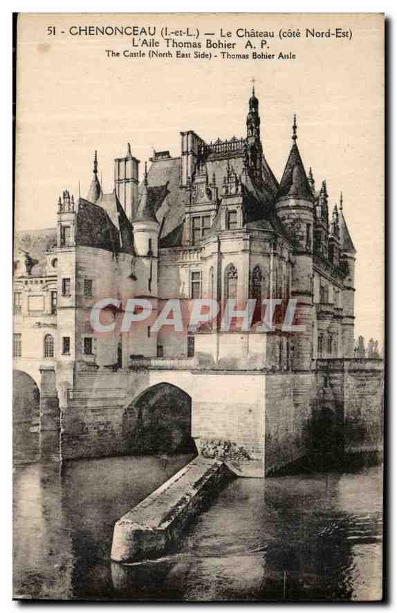 CPA Chenonceau I et L Le Chateau cote Nord Eat L'Aile Thomas Bohier 