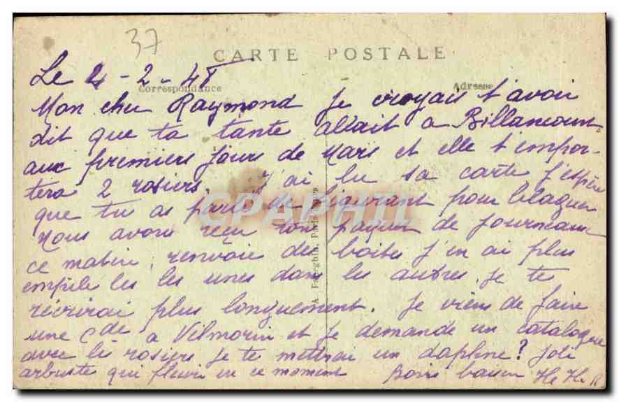 CPA Chenonceau I et L Le Chateau cote Nord Eat L'Aile Thomas Bohier  — Rückseite