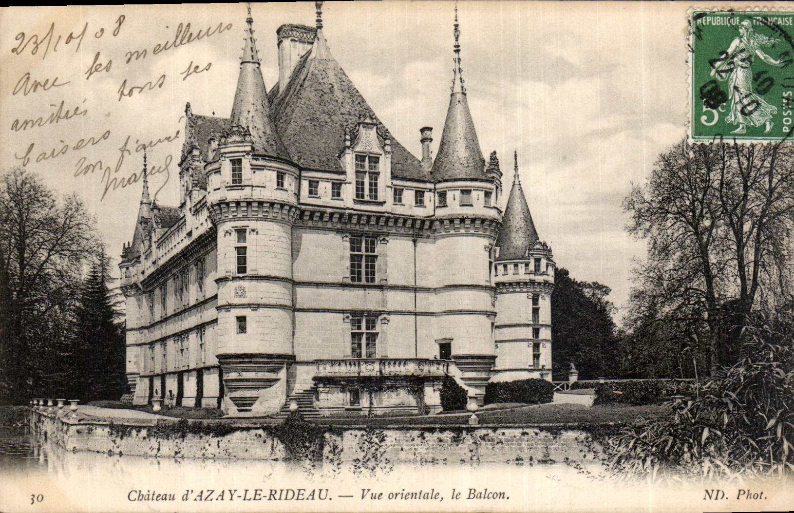 CPA Chateau d'Azay le Rideau Vue orientale le Balcon 