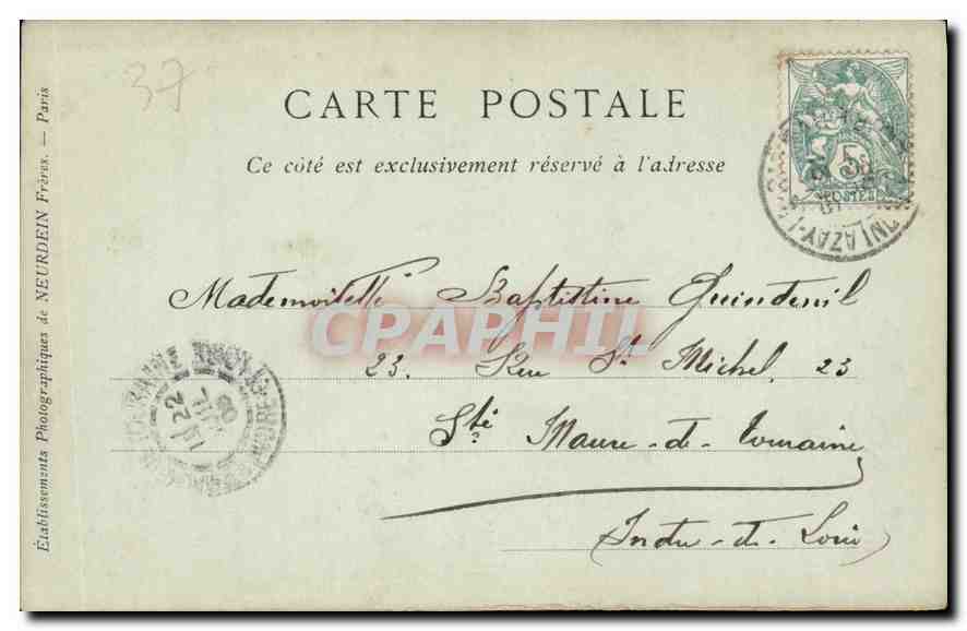 CPA Chateau d'Azay le Rideau Facade Occidentale  — Verso