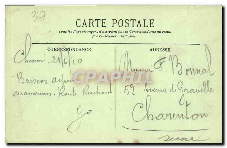 CPA Chinon Le Chateau La Partie Sud Ouest  — Rückseite