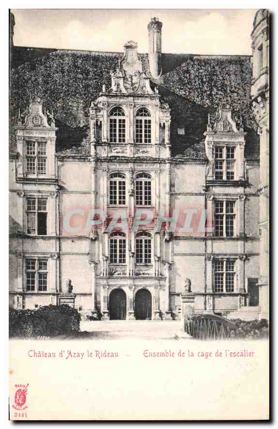 CPA Chateau d'Azay le Rideau Ensemble de la Cage de l'escalier 