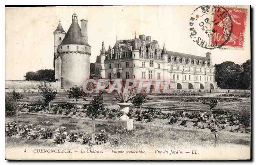CPA Chenonceaux Le Chateau Facade occidentale Vue du Jardin 