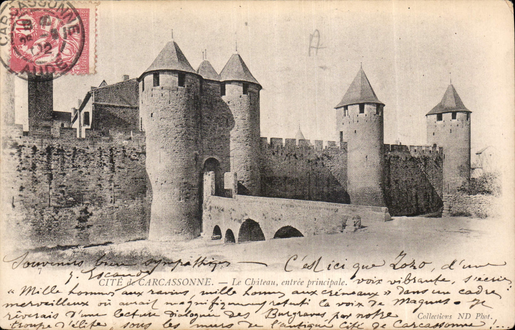 CPA Cite de Carcassonne Le Chateau entree principale 