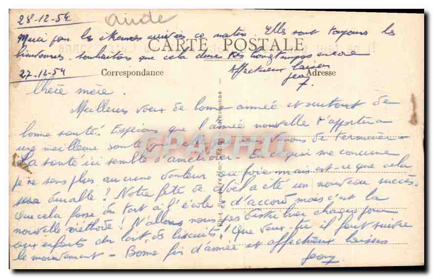 Carcassonne — Vue des Deux Ponts et du château — Établissements FARGE — Verso