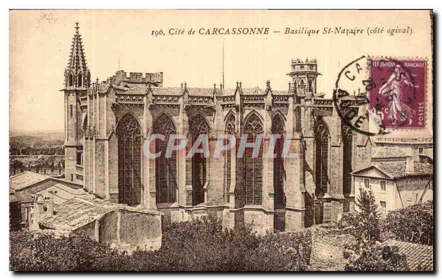 CPA Cite de Carcassonne Basilique St Nazaire cote ogival 