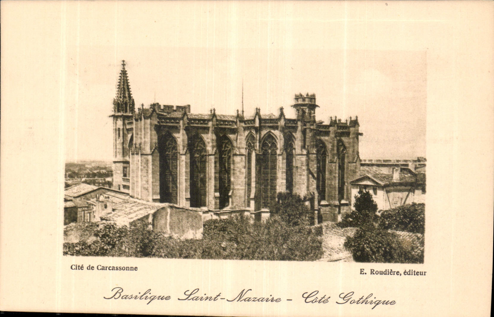 CPA Cite de Carcassonne Basilique Saint Nazaire Cote Gothique 