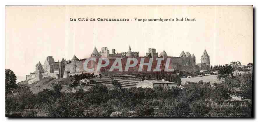 CPA La Cite de Carcassonne Vue panoramique du Sud Ouest 
