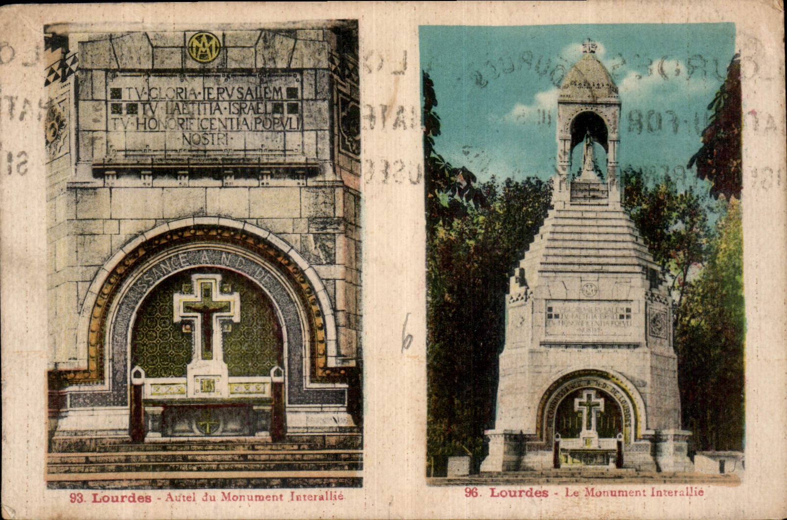 CPA Lourdes Autel du Monument Interallie le Monument Interaillie 