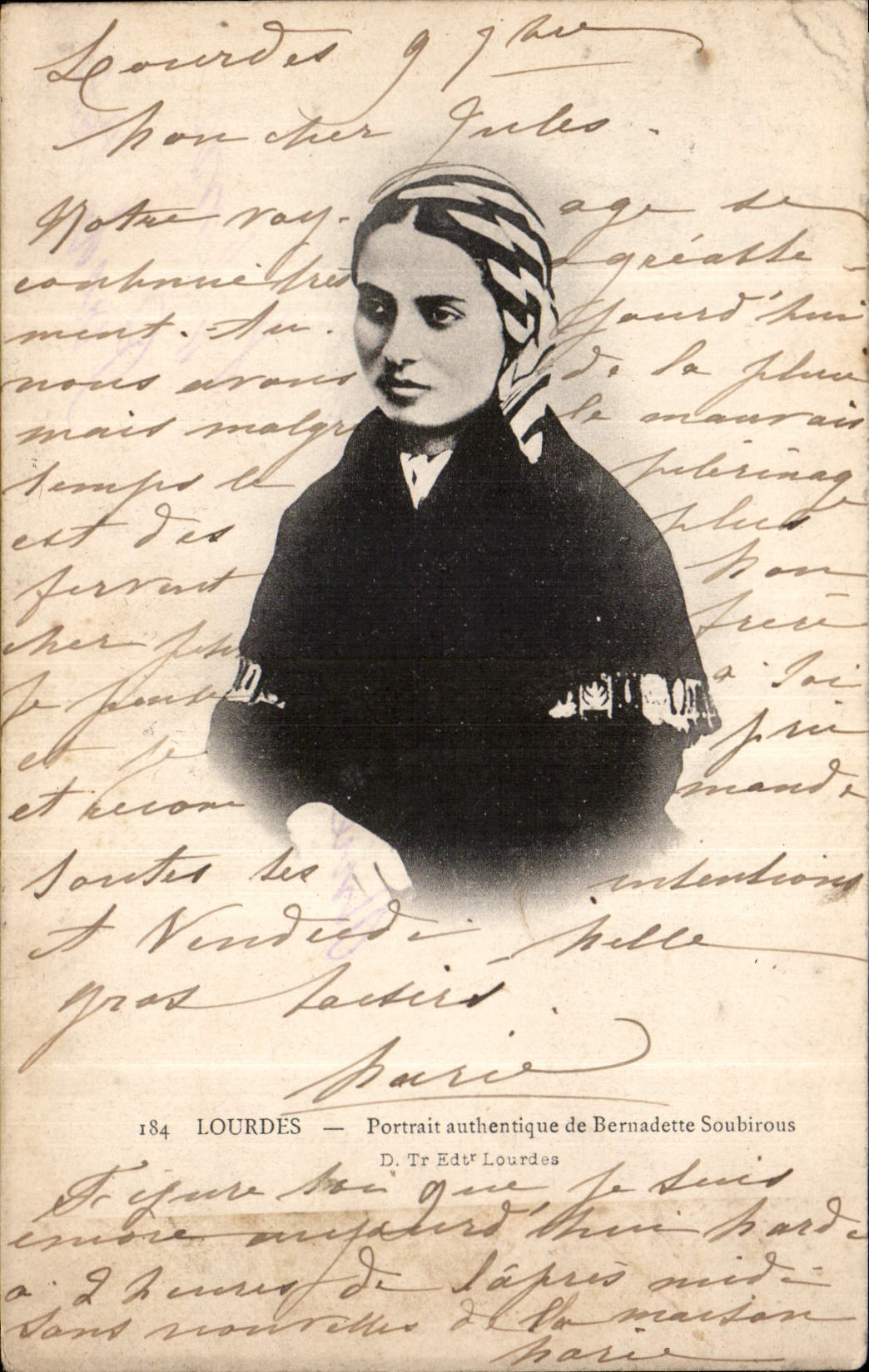 CPA Lourdes Portrait authentique de Bernadette Soubirous 
