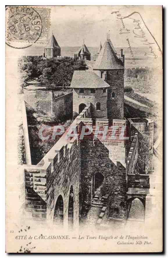Cité de Carcassonne — Les Tours Visigoth et de l'Inquisition — Collections ND Phot.