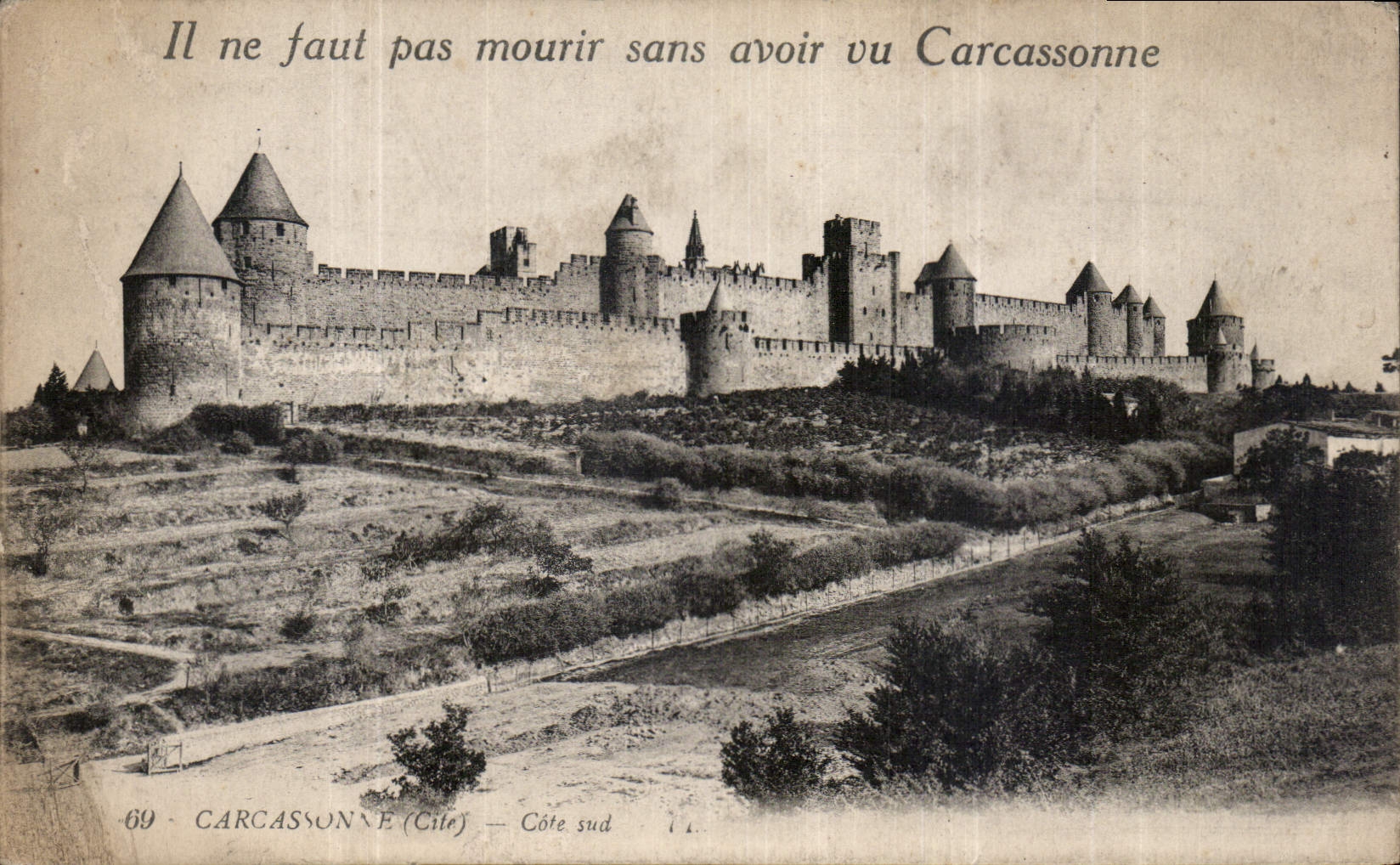 CPA Carcassonne Cite Cote sud 