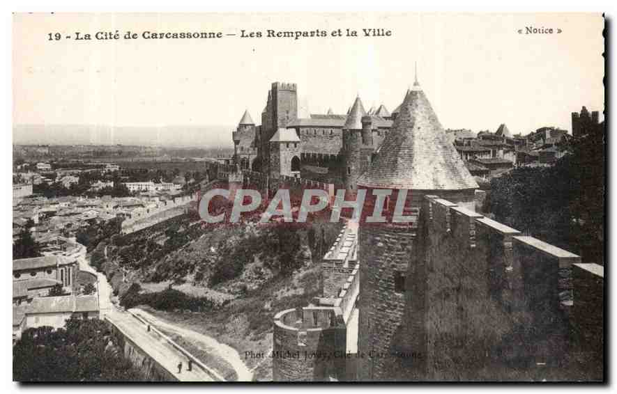 Carcassonne — Les Remparts et la Ville — Notice — Phot. Michel Jordy, Cité de Carcassonne