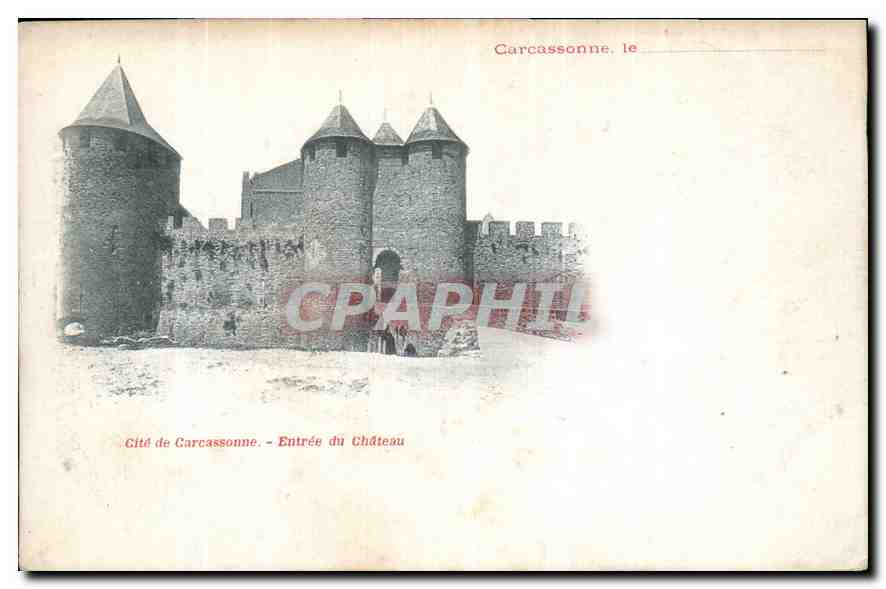 CPA Carcassonne Cite de Carcassonne Entree du Chateau 