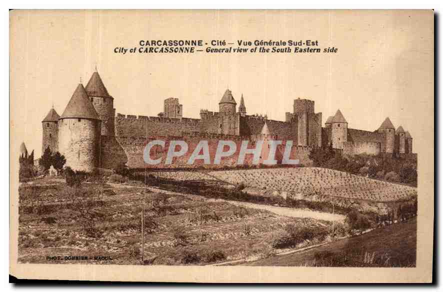 CPA Carcassonne Cite Vue generale Sud Est 