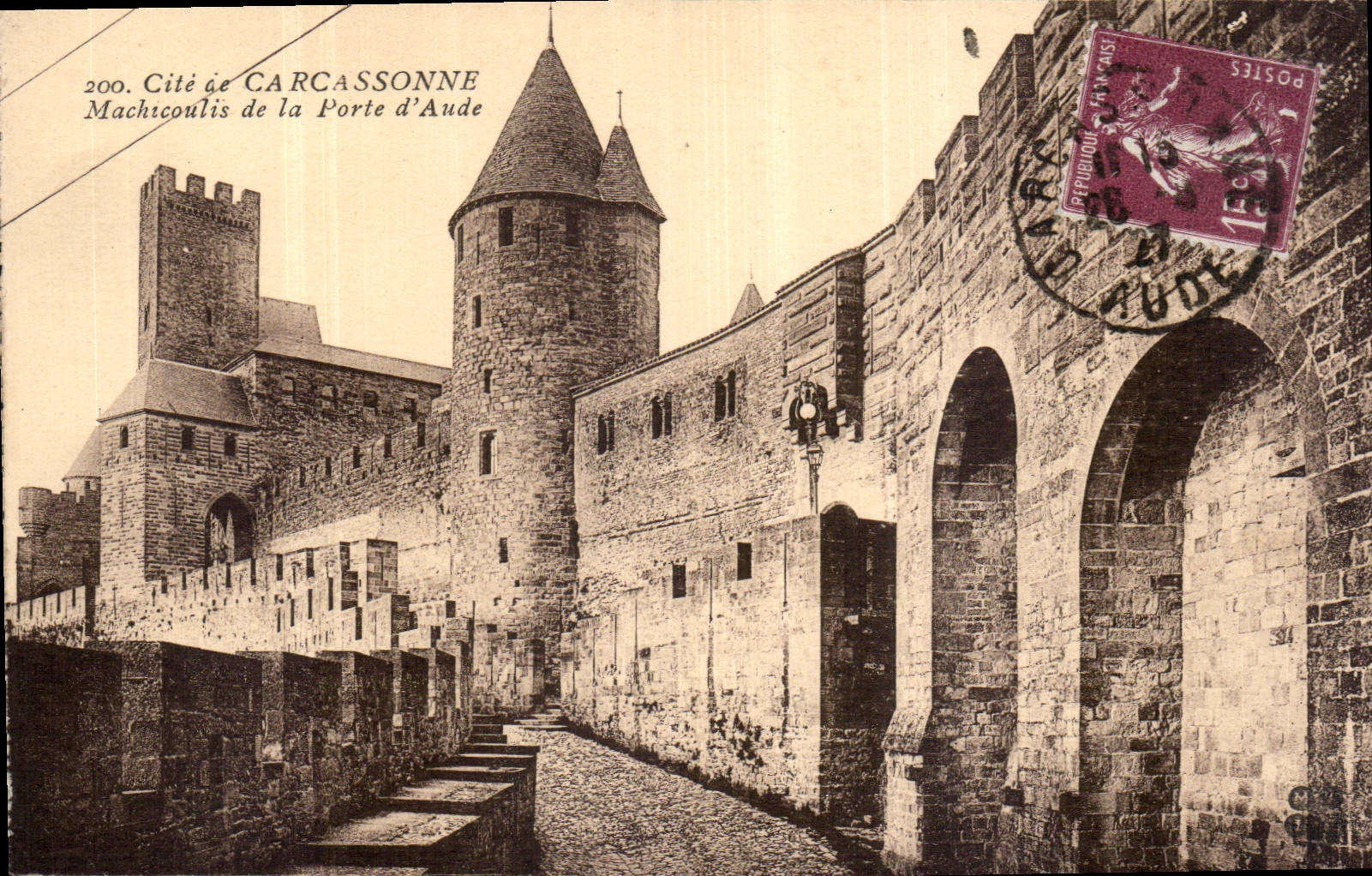 Cité de Carcassonne — Machtcouli de la Porte d'Aude — éditeur non identifié, n° 200