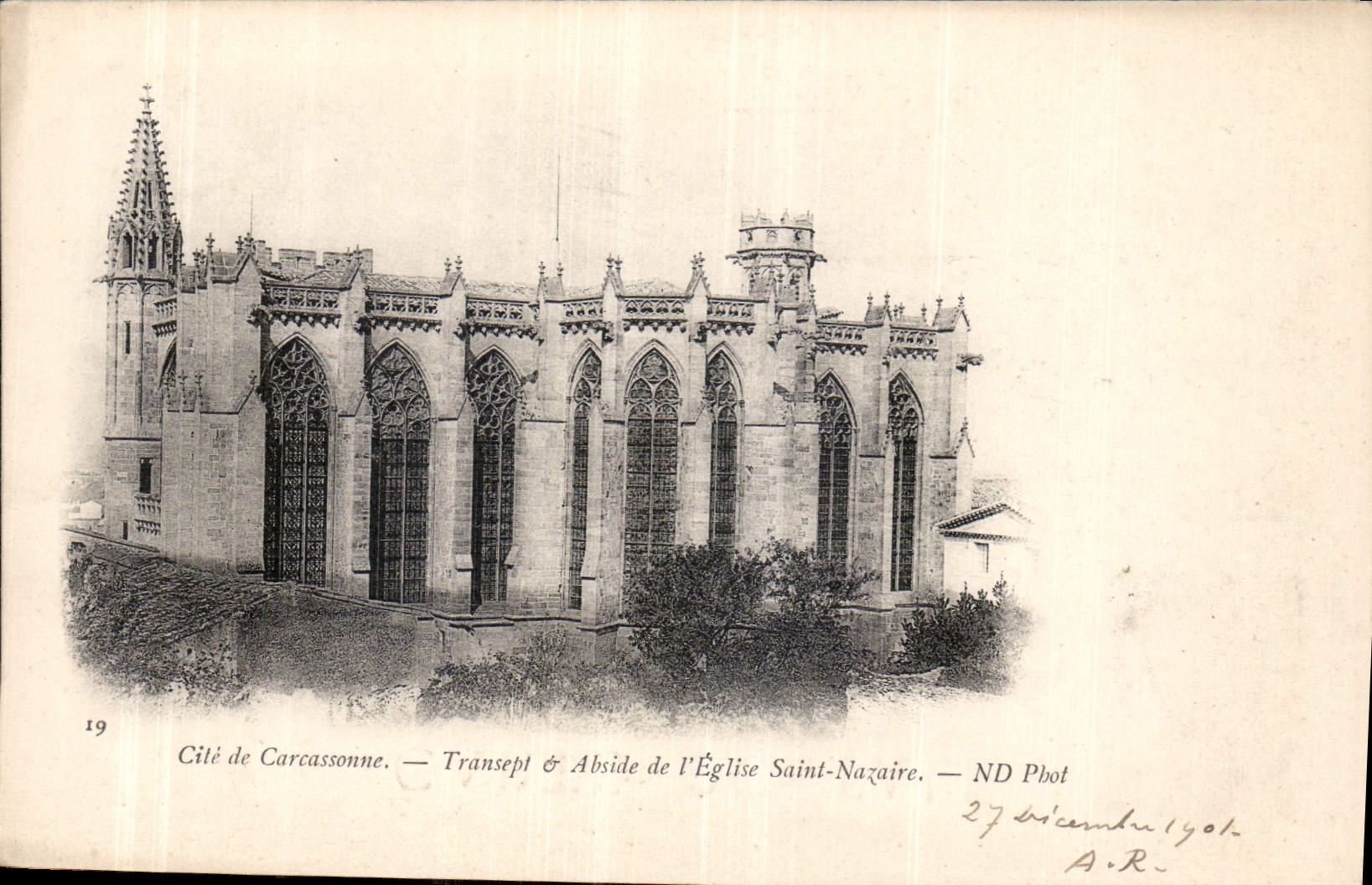 CPA Cite de Carcassonne Transept et Abside de l'Eglise Saint Nazaire 
