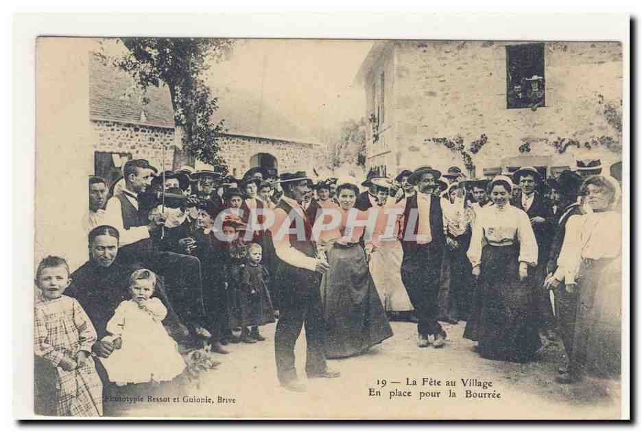 Fête au Village — La Bourrée — Éburotypie Bessot et Guionie, Brive