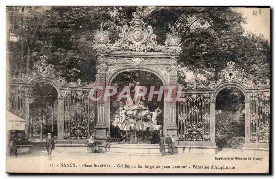 CPA Nancy Place Stanislas Grilles en fer forge de Jean Lamour Fontaine d'Amphitrite 