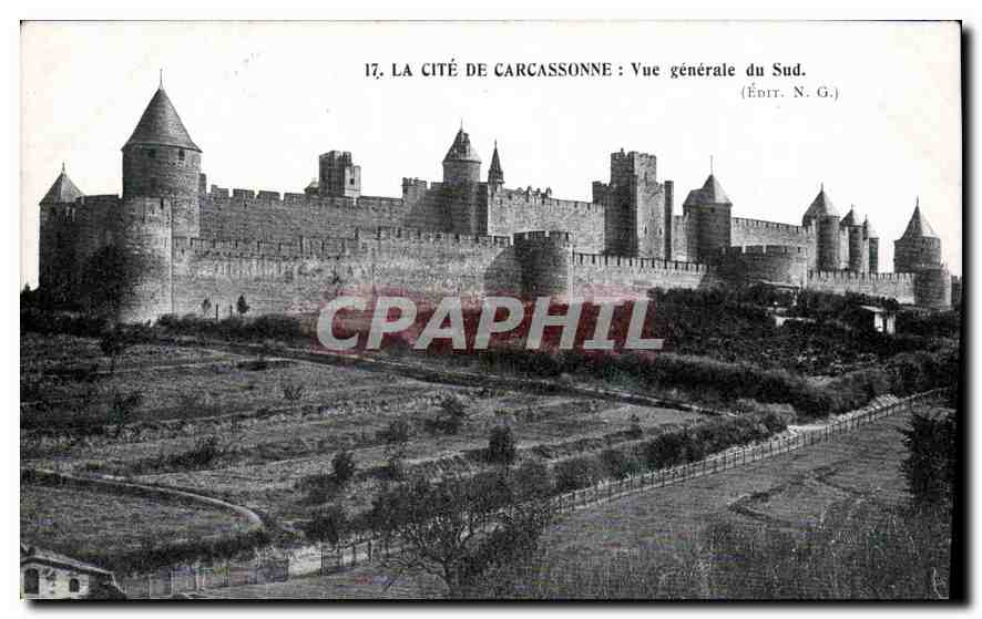 CPA La Cite de Carcassonne vue generale du Sud 