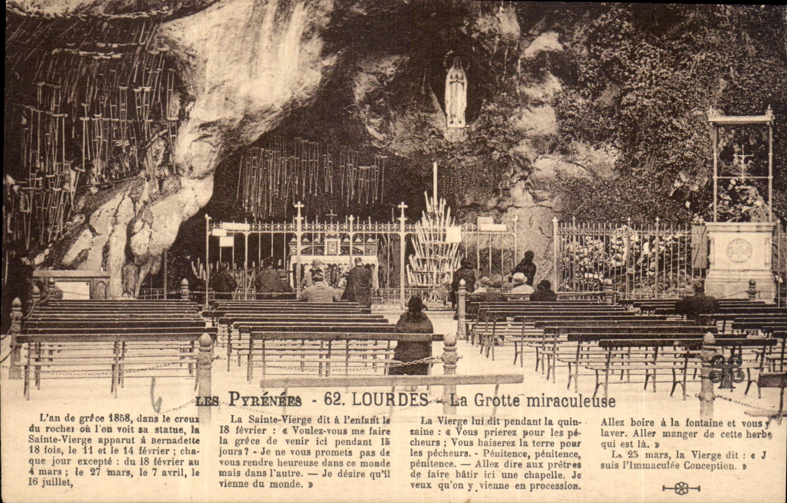 CPA Les Pyrenees Lourdes la Grotte Miraculeuse 