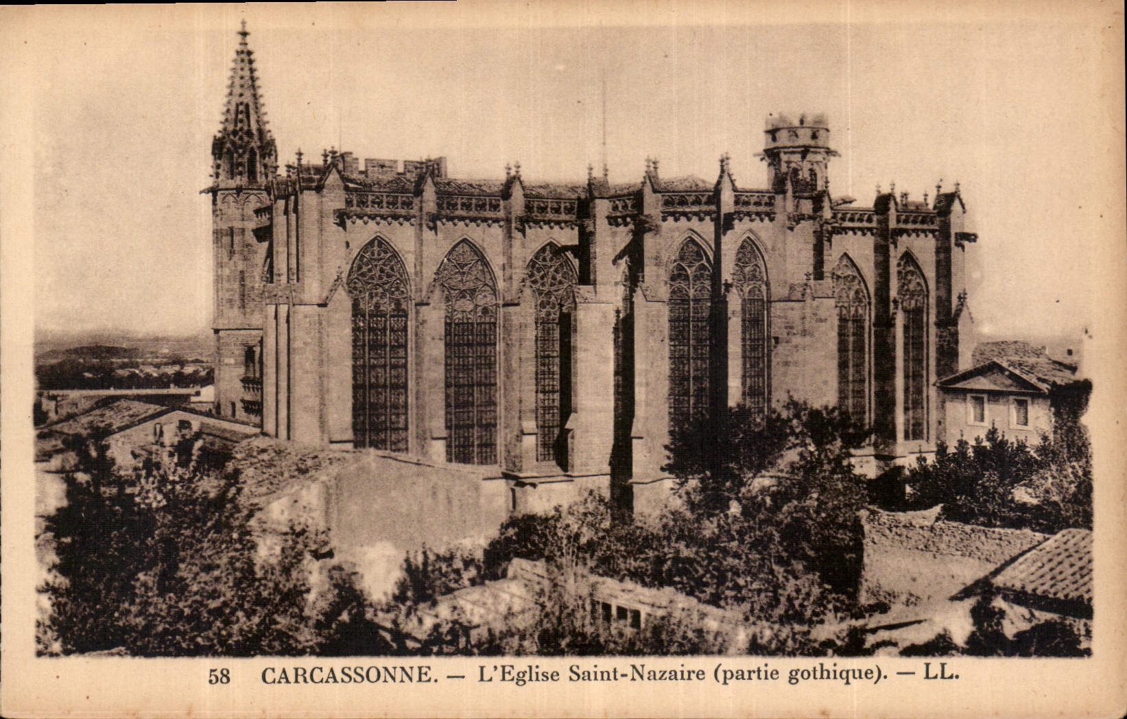 CPA Carcassonne l'eglise Saint Nazaire Partie gothique 