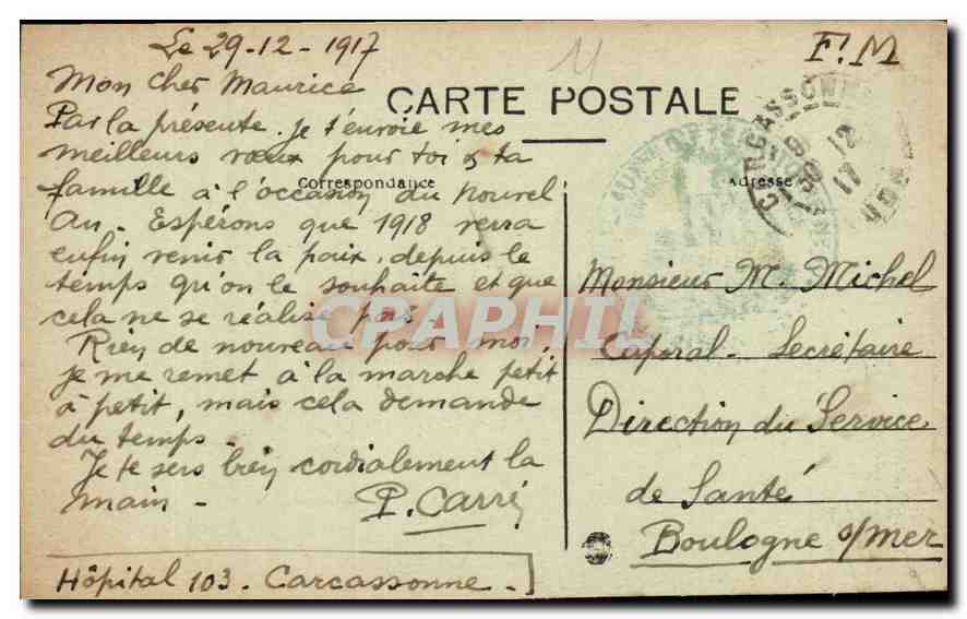 CPA Cite de Carcassonne vue generale Cote Nord Est  — Verso
