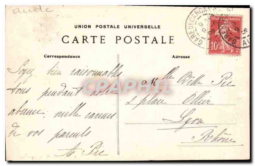 CPA Cite de Carcassonne la Cote de l'Aude  — Verso