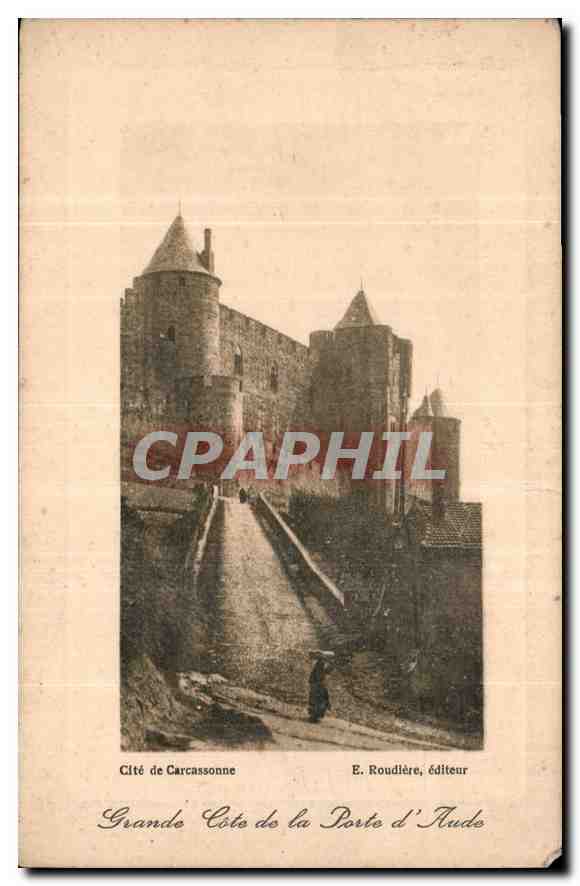 CPA Cite de Carcassonne Grande cote de la Porte d'Aude 