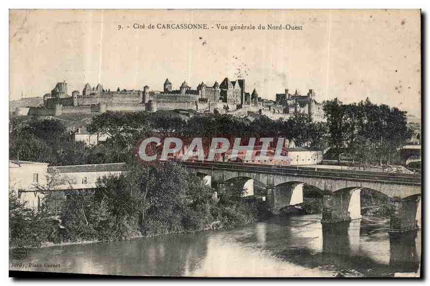 CPA Cite de Carcassonne vue generale du Nord Ouest 