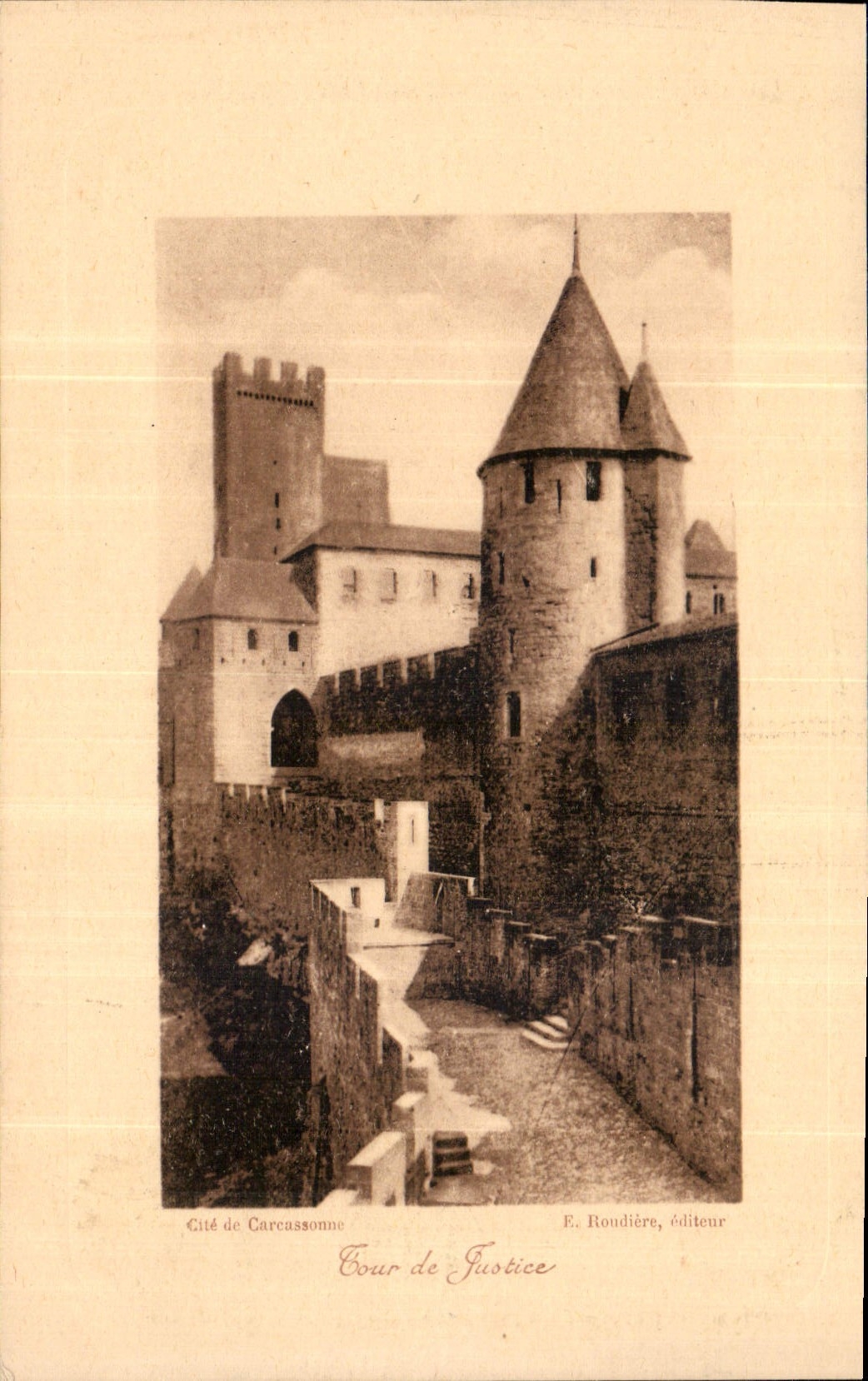 CPA Cite de Carcassonne Tour de Justice 