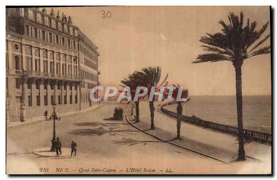 CPA Nice Quai Roba Capeu l'Hotel Suisse 