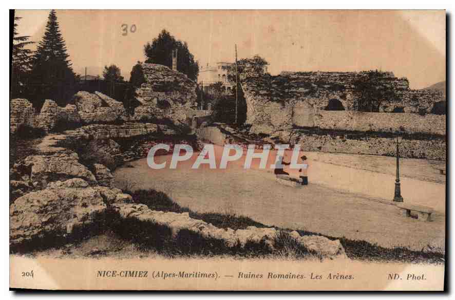 CPA Nice Cimiez Alpes Maritimes ruines Romaines les Arenes 