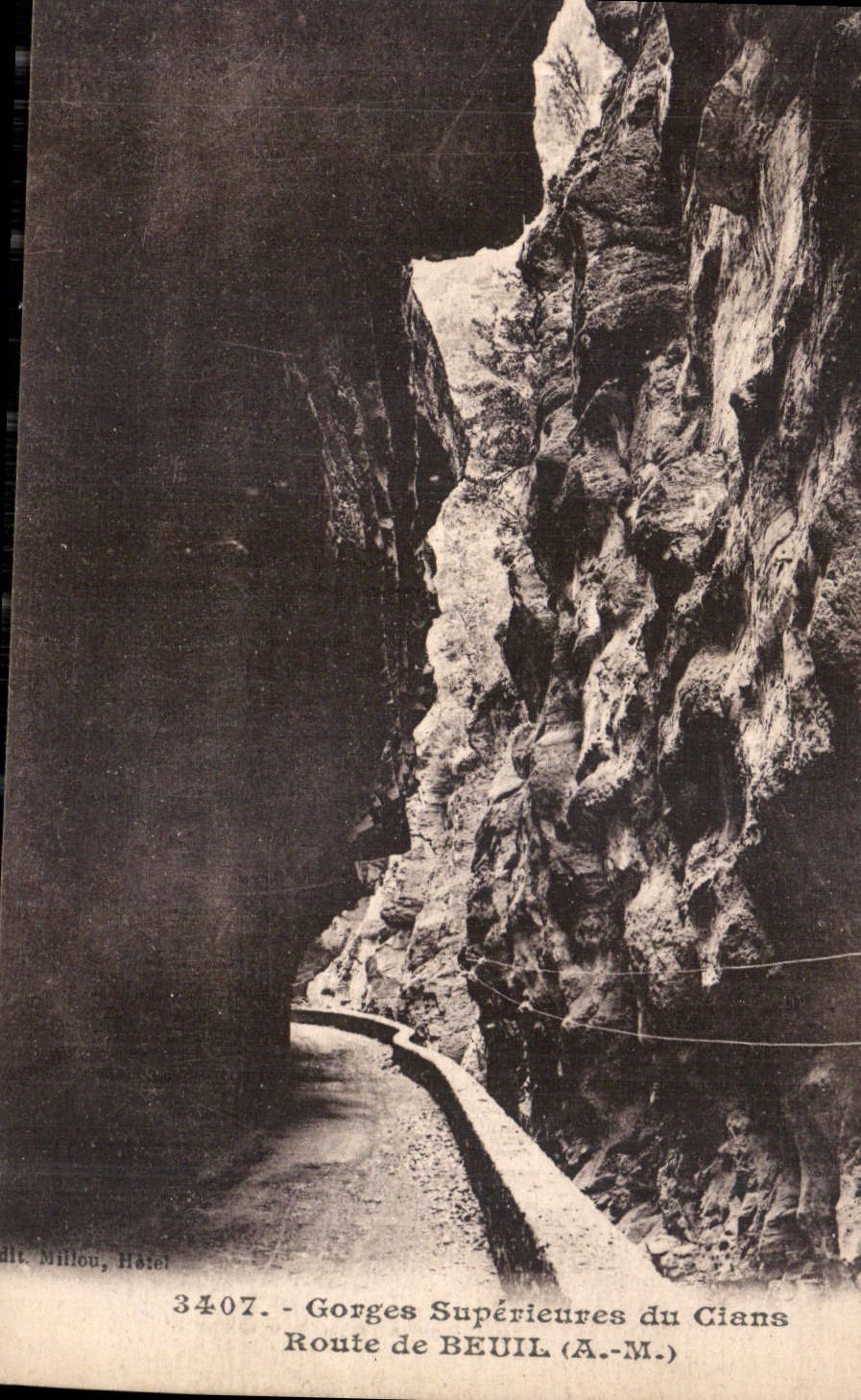 Gorges Supérieures du Cians — Route de BEUIL (A.-M.) — Hôtel Millou, n°3407