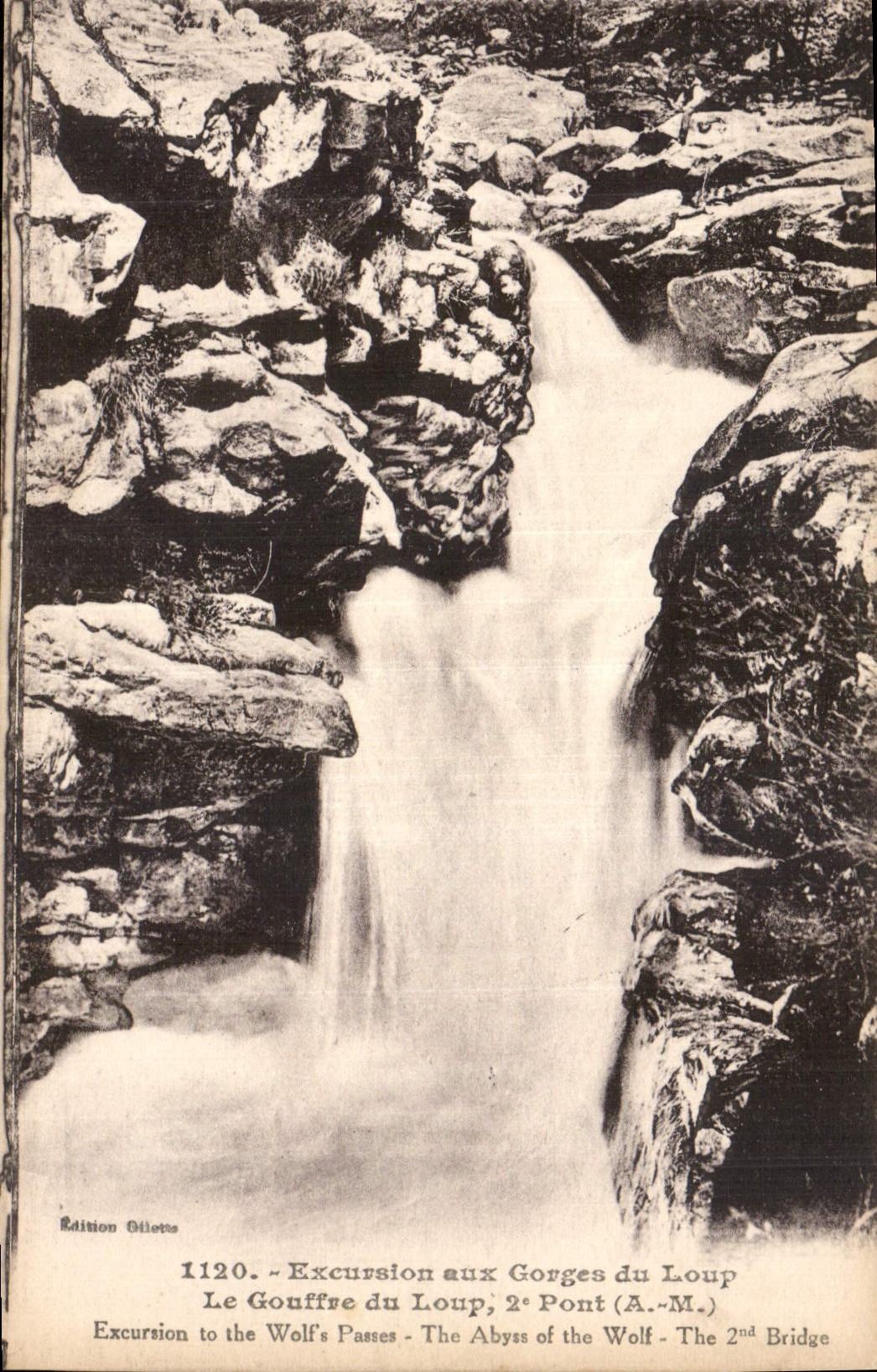 Gouffre du Loup - 2e Pont (A.-M.) — Excursion aux Gorges du Loup — Édition Giletta, n° 1120