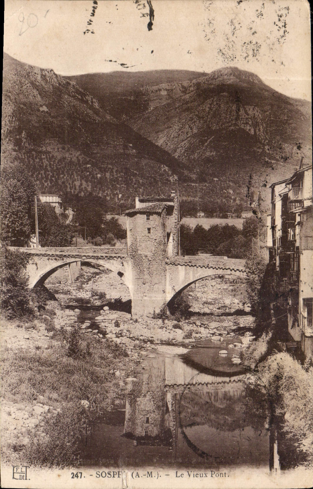 CPA Sospel A M le Vieux Pont 
