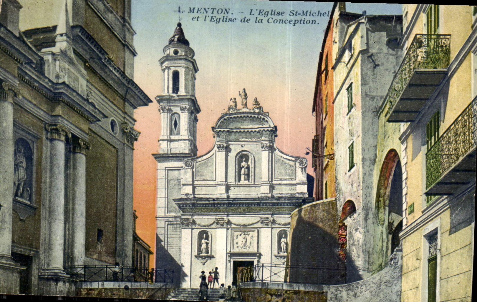 Menton — L'Église Saint-Michel et l'Église de la Conception — G. Lemaître & Cie, Nice
