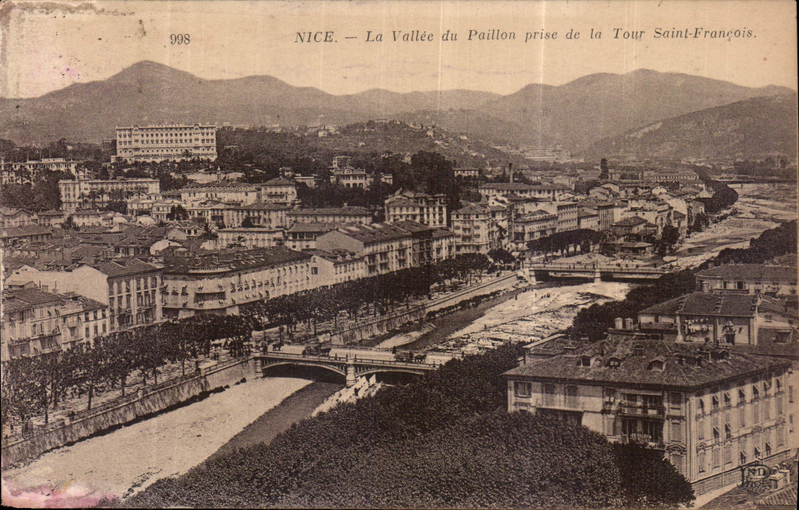 CPA Nice la Vallee du Paillon prise de la Tour Saint Francois 