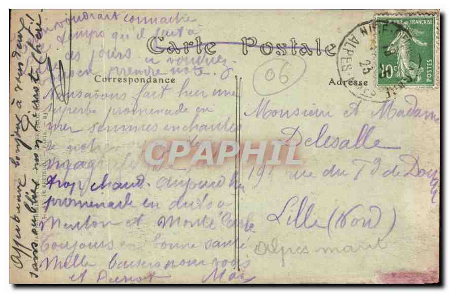 CPA Nice la Vallee du Paillon prise de la Tour Saint Francois  — Rückseite