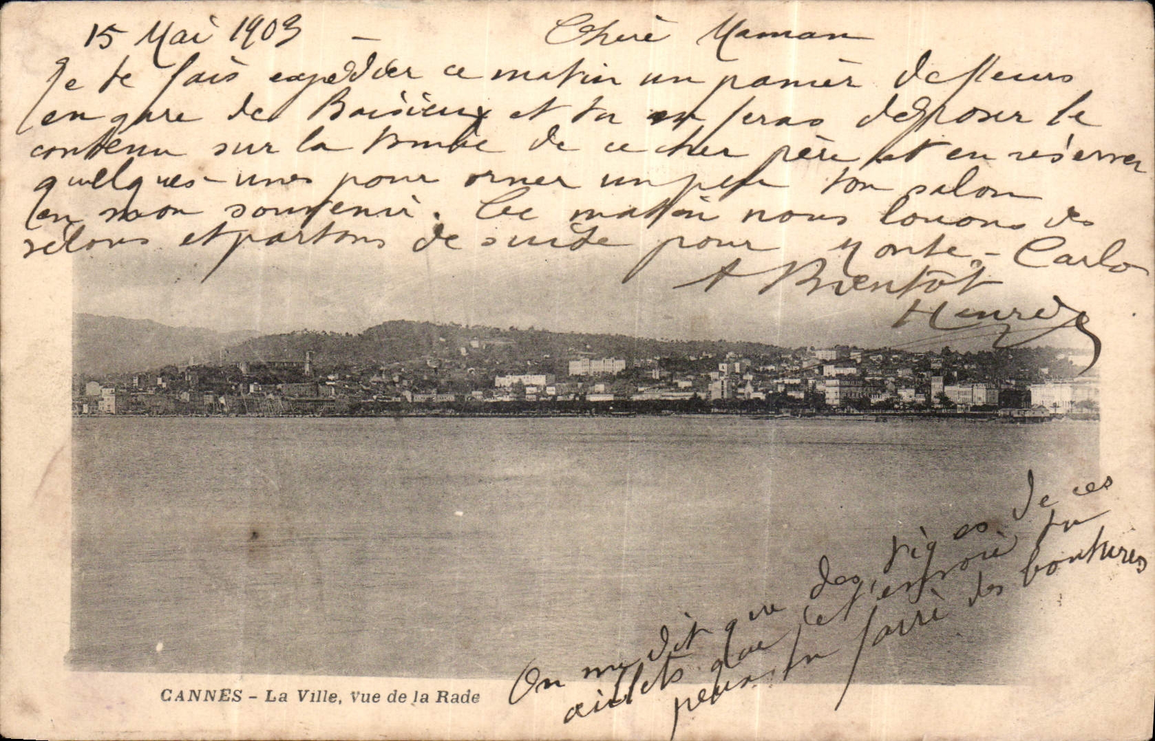 CPA Cannes la Ville vue de la rade 