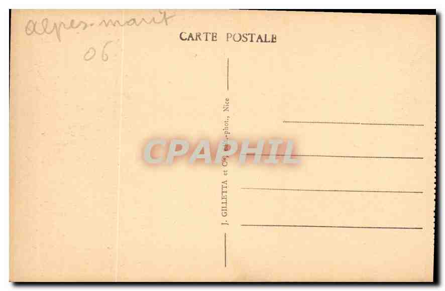 CPA Peira Cava A M la Chaine des Alpes  — Rückseite