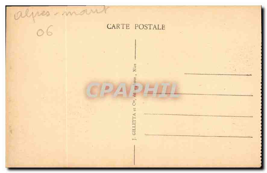 CPA Luceram de la Route de Moulinet a Sospel  — Rückseite