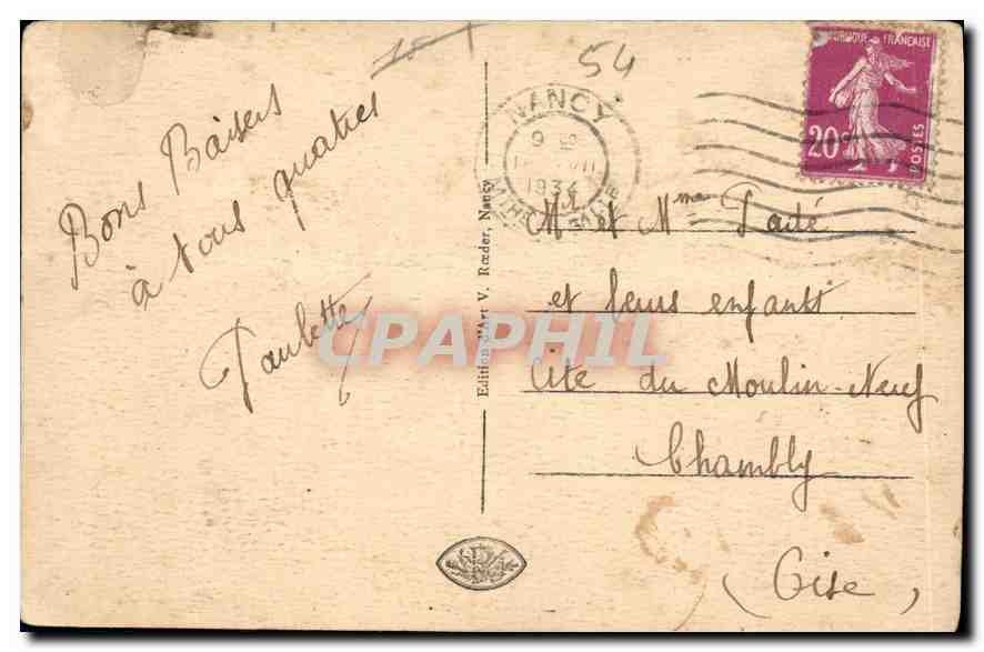 CPA Nancy La Gare  — Verso