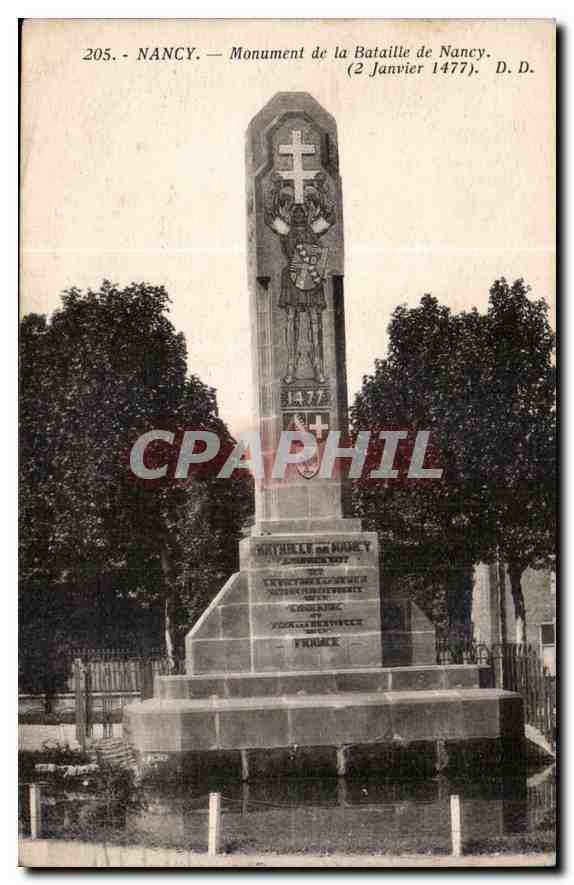 CPA Nancy Monuemnt de la bataille de Nancy 2 Janvier 1477 